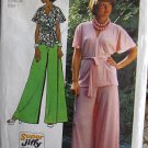 1973 S5574 Vintage Misses Wrap Top & Wide Leg Pants Sewing Pattern