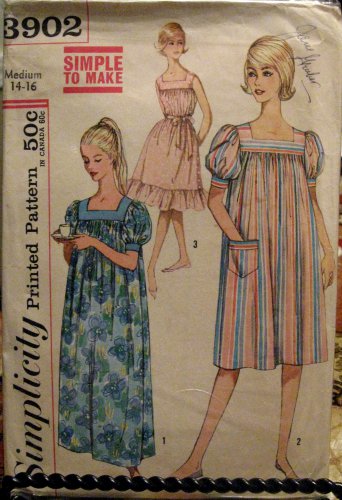 1960s? S3902 Vintage Misses Muu Muu Sewing pattern; SZ: M