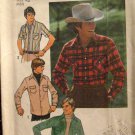 1976 S7698 Vintage Mens Western Style Shirt Sewing Pattern; SZ:38