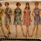 1969 S8285 Vintage Misses Shirt-Dress Sewing Pattern; SZ: 16