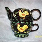 Hand Painted Floral Tea for One Teapot - Set of 2 - by Valarie Hill - NIB