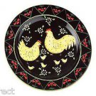 Hand Painted 14 in. Round Rooster Design Platter by Valerie - New