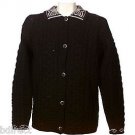 Merino Wool Aran Stitch Tipped Cardigan - New