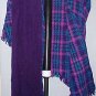 Boyne Valley Weavers Wool Shawl with Scarf - Plaid Blues - New
