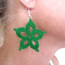Crochet Earrings Green