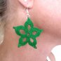 Crochet Earrings Green