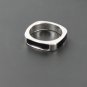 Unisex Silver and Black Square Ring - Size UK P (USA 8)