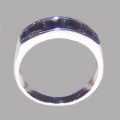 Unisex Silver and Black Round Ring - Size: UK T (USA 10)