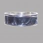 Unisex Silver and Black Round Ring - Size: UK T (USA 10)