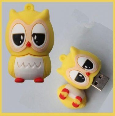 16gb  yellow owl shape USB 2.0 flash memory pen drive