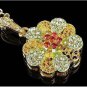 8gb metal colorful crystal flower USB 2.0 flash memory pen drive