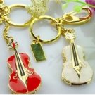 4GB metal white red violin shape USB 2.0 flash memory pen drive
