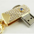8GB metal rotate simple mini size gold USB 2.0 flash memory pen drive