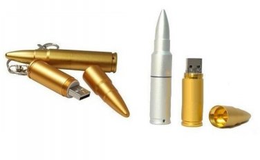 16gb metal bullet weapon style gold silver color option USB 2.0 flash memory pen drive