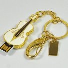 8gb metal gold violin shape USB 2.0 flash memory pen drive