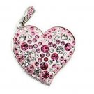 32gb metal pink heart love crystal jewelry shape USB 2.0 flash memory pen drive