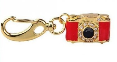 4gb red gold camera keyring crystal jewelry shape  USB 2.0 flash memory pen drive