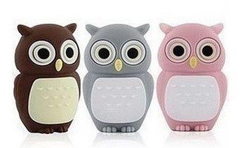 8gb rubber brown grey pink color option owl USB 2.0 flash memory pen drive