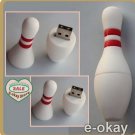 16gb white 3D bowling ball USB 2.0 flash memory pen drive