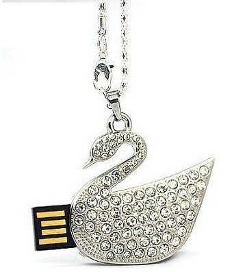 8gb metal silver goose goosie crystal jewelry shape USB 2.0 flash memory pen drive