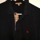Burberry London Black Nova Plaid Polo Shirt Men's Size:  M