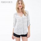 FOREVER21 Shuiyu wave point chiffon sleeve blouse