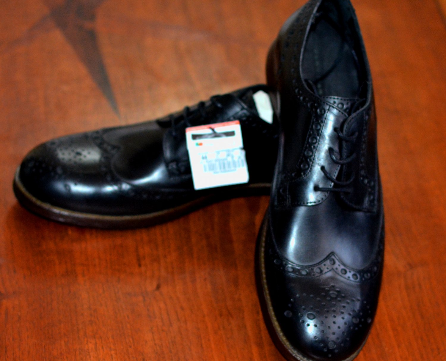 Zara Black Leather Wingtips