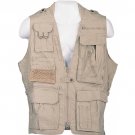 Humvee - Safari Vest with 20 pockets - Small - Khaki / Beige - NEW