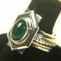 3 Carats Natural Emerald Silver and 14K Gold Ring