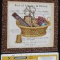 Sewing Theme Sewing Basket Fabric Square for Crafts Quilting Cotton 6" x 6" L