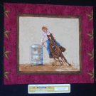 Cowgirl Barrel Racing Fabric Square Crafts Quilting Cotton 11 3/4" x 13 1/2" E
