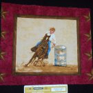 Cowgirl Barrel Racing Fabric Square Crafts Quilting Cotton 11 3/4" x 13 1/2" D