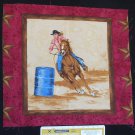 Cowgirl Barrel Racing Fabric Square Crafts Quilting Cotton 11 3/4" x 12 1/2" A