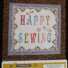 Sewing Theme Happy Sewing  Fabric Square Crafts or Quilting Cotton 6" x 6"  P