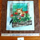 Window Tails Cats in Windows  SPX Fabrics Cotton Square 11 1/2" x 12 1/2 C
