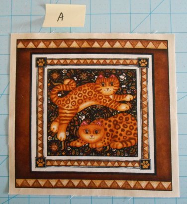 Wild Cats by Dan Morris RJR Fabric Square Crafts or Quilting Cotton 8" x 8"  A