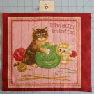Purrfect Notions Cats Fabric Squares Quilting Cotton RJF Fabrics 10 1/2" x 12 B