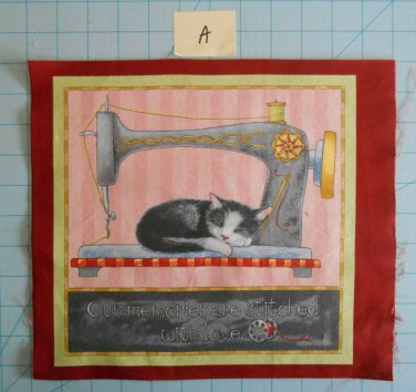 Purrfect Notions Cats Fabric Squares Quilting Cotton RJF Fabrics 10 1/2" x 12 A