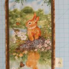 Four Seasons Wee Wildlife Fabric Quilting Cotton Spring Bunny 10 1/2" x 23" D