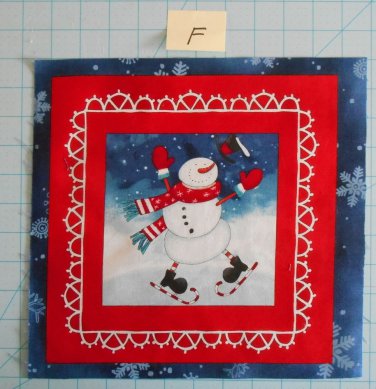 Chilly Silly Snowmates Studio E  Fabric Squares Quilting Cotton 11 1/2" x 11  F