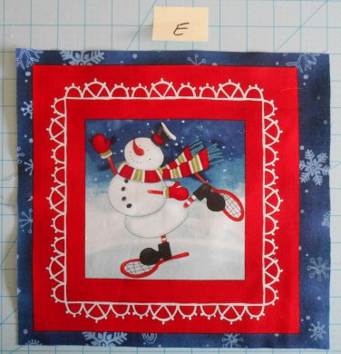 Chilly Silly Snowmates Studio E  Fabric Squares Quilting Cotton 11 1/2" x 11  E