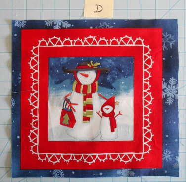 Chilly Silly Snowmates Studio E  Fabric Squares Quilting Cotton 11 1/2" x 11  D