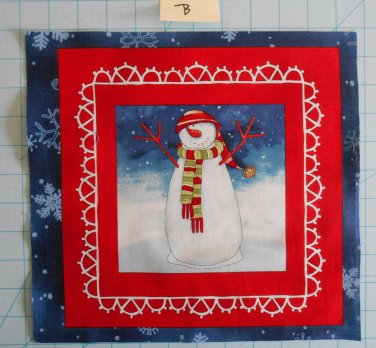 Chilly Silly Snowmates Studio E  Fabric Squares Quilting Cotton 11 1/2" x 11  B