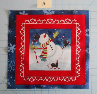 Chilly Silly Snowmates Studio E  Fabric Squares Quilting Cotton 11 1/2" x 11  A
