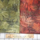 Leaves with Gold Glitter Fabric Lot of 2 Fat Quarters