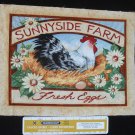 Farm Theme Chicken Sunnyside Farm Fabric Square Crafts Quilting Cotton 8" x 10"
