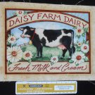 Farm Theme Cow Daisy Farm Dairy Fabric Square Crafts Quilting Cotton 8" x 10"