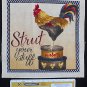 Rooster Strut Your Stuff Fabric Square Crafts Quilting Cotton 8" x 8" D