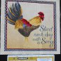 Rooster Start Each Day With Song Fabric Square Crafts Quilting Cotton 8" x 8" B