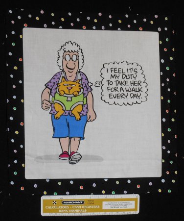 Pickles Comic The Cat Lady Fabric Squares Quilting Cotton 10 1/2" x 11 1/2 B